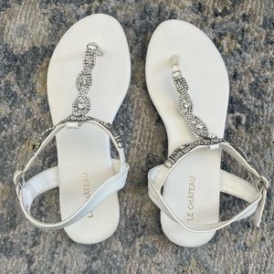 Le Château rhinestone sandals in white SIZE 6